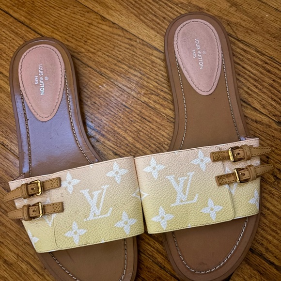 Louis Vuitton Yellow and Tan Women's Sandals - Picture 1 of 4